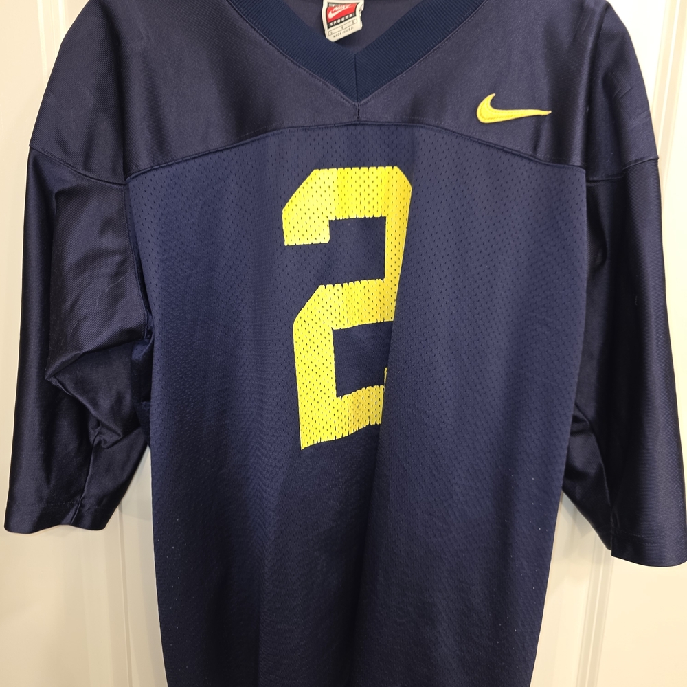 Vintage Nike Michigan Wolverines #2 Football Jersey Navy/Yellow Size Large
